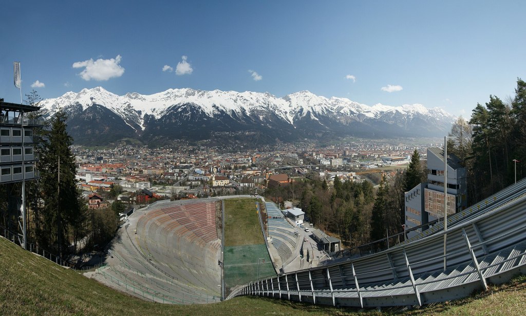 Innsbruck with the Nordkette mountains behind