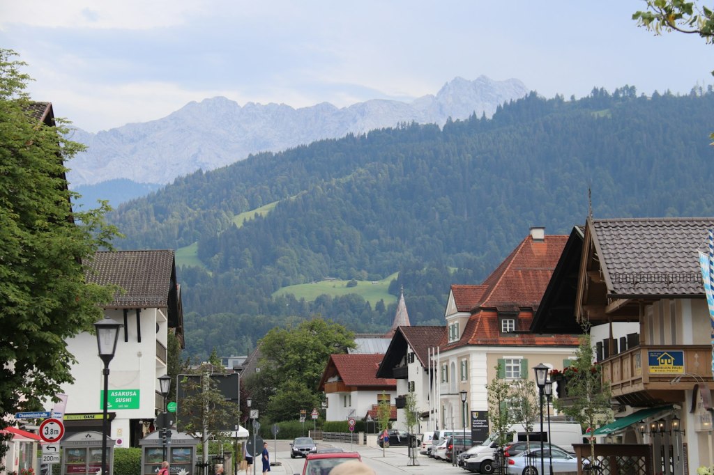 Garmisch-Partenkirchen with mountains behind